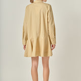 Collar Flare Skirt Dress