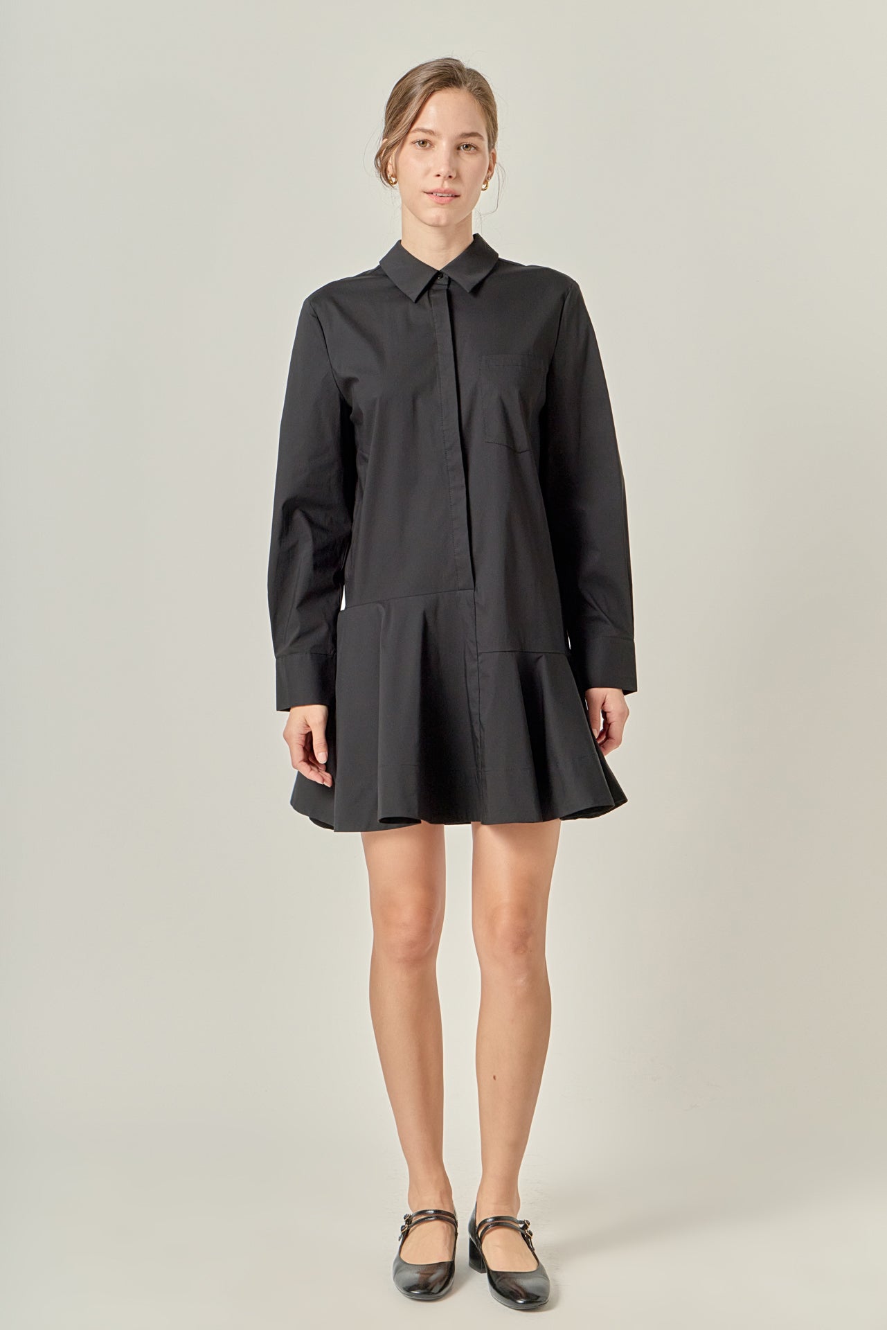 Collar Flare Skirt Dress