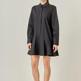 Collar Flare Skirt Dress