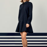 Collar Flare Skirt Dress