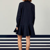 Collar Flare Skirt Dress