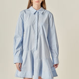 Collar Flare Skirt Dress