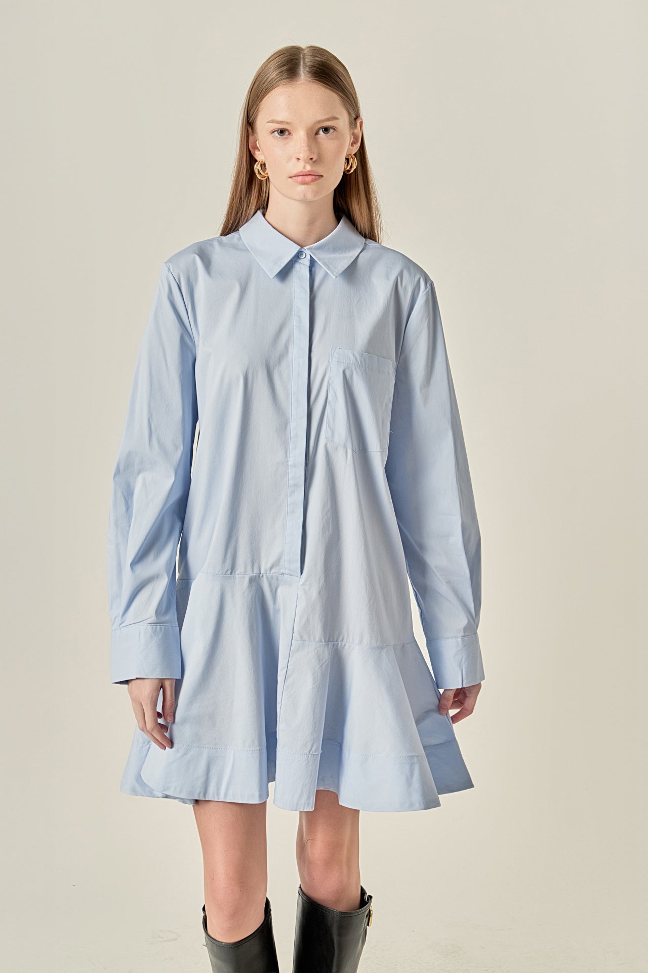 Collar Flare Skirt Dress English Factory Collar Flare Skirt Dress English Factory
