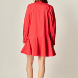 Collar Flare Skirt Dress