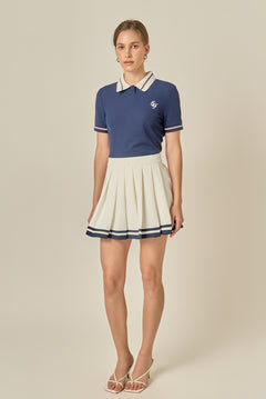 Color Block Pleated Skort