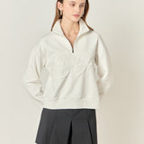 Patch Zip Up Sweatshirt