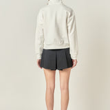 Patch Zip Up Sweatshirt