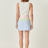 Colorblock Stripe Skort