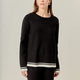 Contrast Stripe Detail Knit Top
