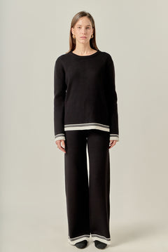 Contrast Stripe Detail Knit Top