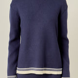 Contrast Stripe Detail Knit Top