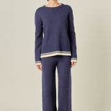 Contrast Stripe Detail Knit Top