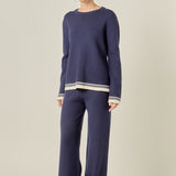 Contrast Stripe Detail Knit Top