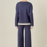 Contrast Stripe Detail Knit Top