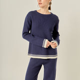 Contrast Stripe Detail Knit Top