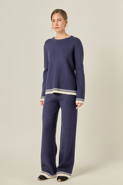 Contrast Stripe Detail Knit Pants