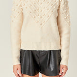 Pom Pom Detail Long Sleeve Sweater