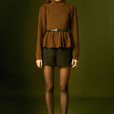 Peplum Waist Knit Top