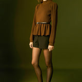 Peplum Waist Knit Top