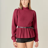 Peplum Waist Knit Top