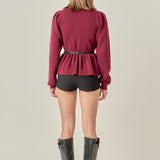 Peplum Waist Knit Top