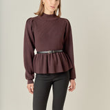 Peplum Waist Knit Top