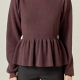 Peplum Waist Knit Top