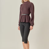 Peplum Waist Knit Top