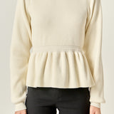 Peplum Waist Knit Top