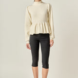 Peplum Waist Knit Top