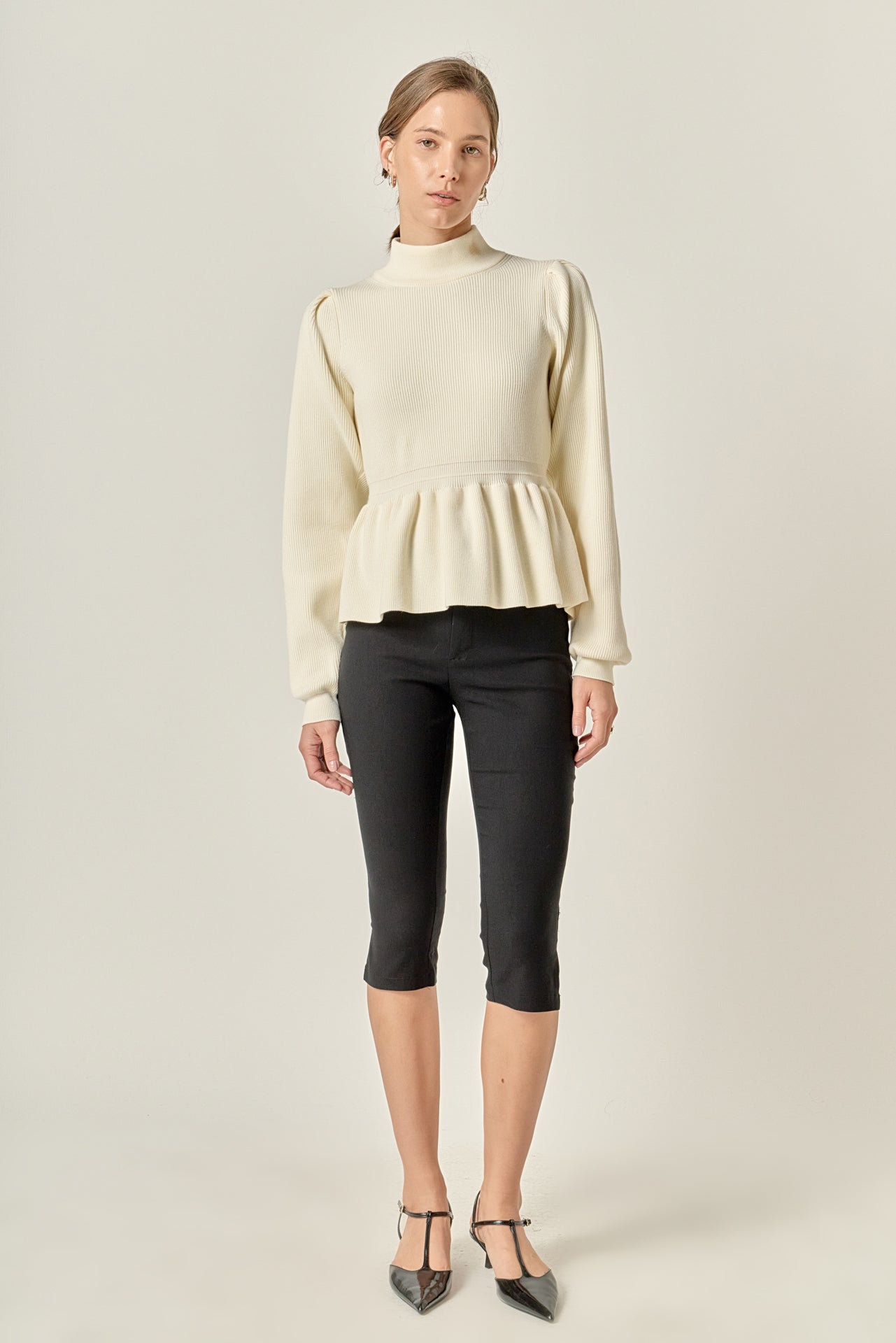 Peplum Waist Knit Top