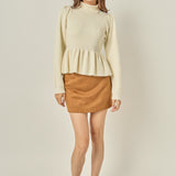 Peplum Waist Knit Top