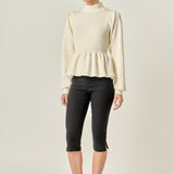 Peplum Waist Knit Top