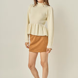 Peplum Waist Knit Top