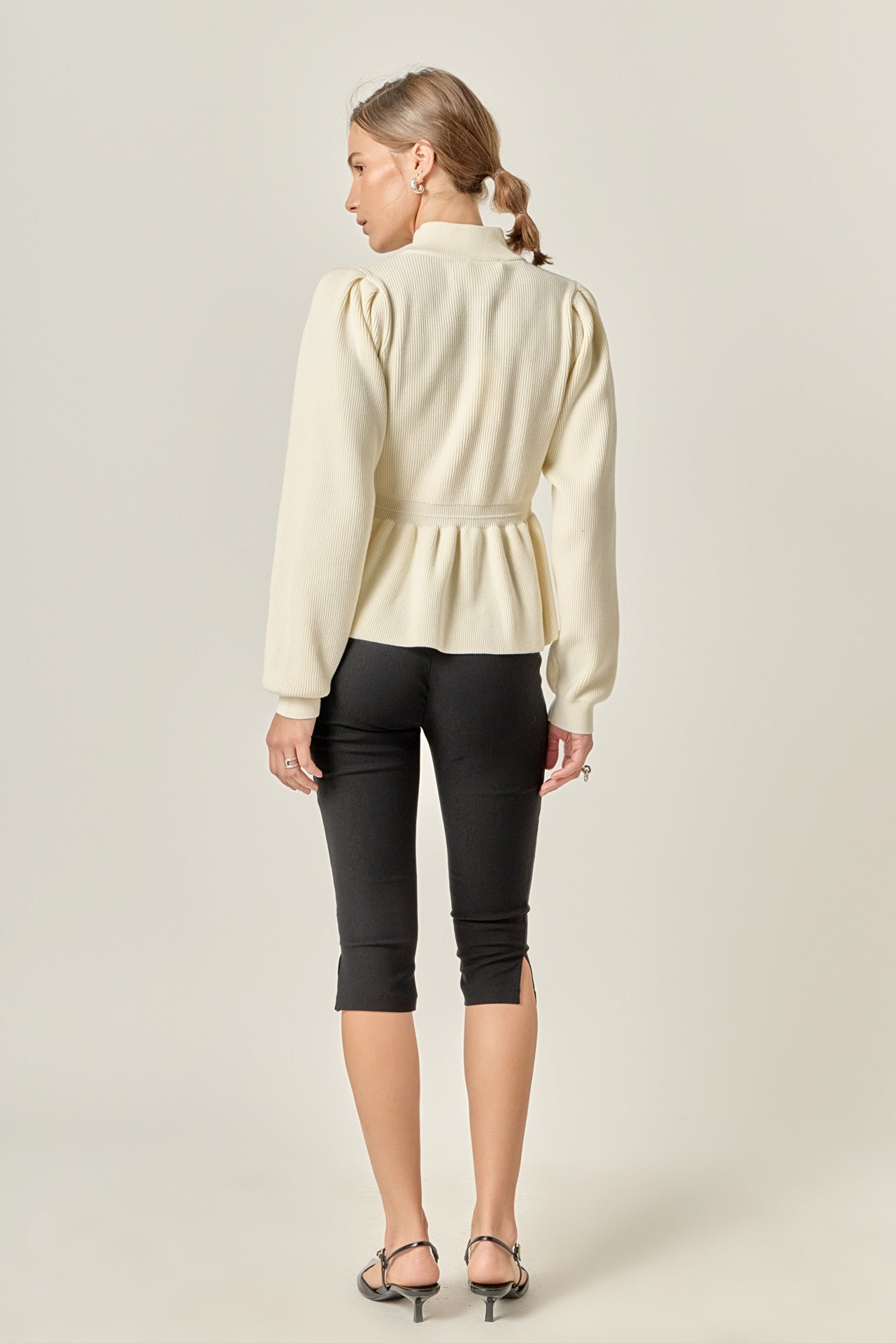 Peplum Waist Knit Top – English Factory