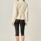 Peplum Waist Knit Top