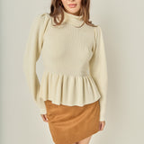Peplum Waist Knit Top
