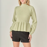 Peplum Waist Knit Top