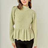 Peplum Waist Knit Top