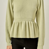 Peplum Waist Knit Top