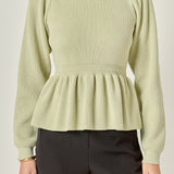 Peplum Waist Knit Top