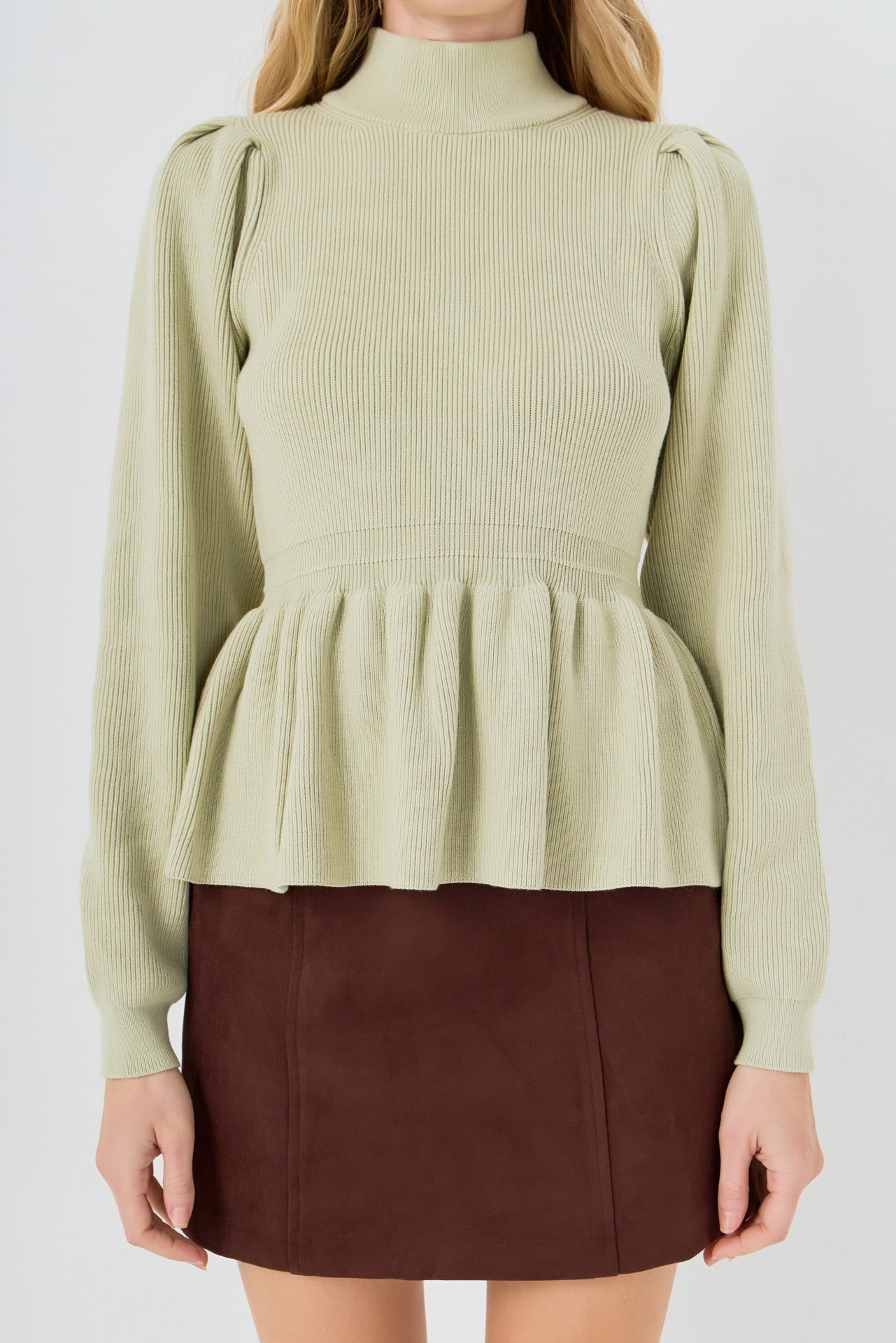 Peplum Waist Knit Top – English Factory