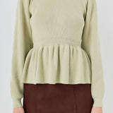 Peplum Waist Knit Top