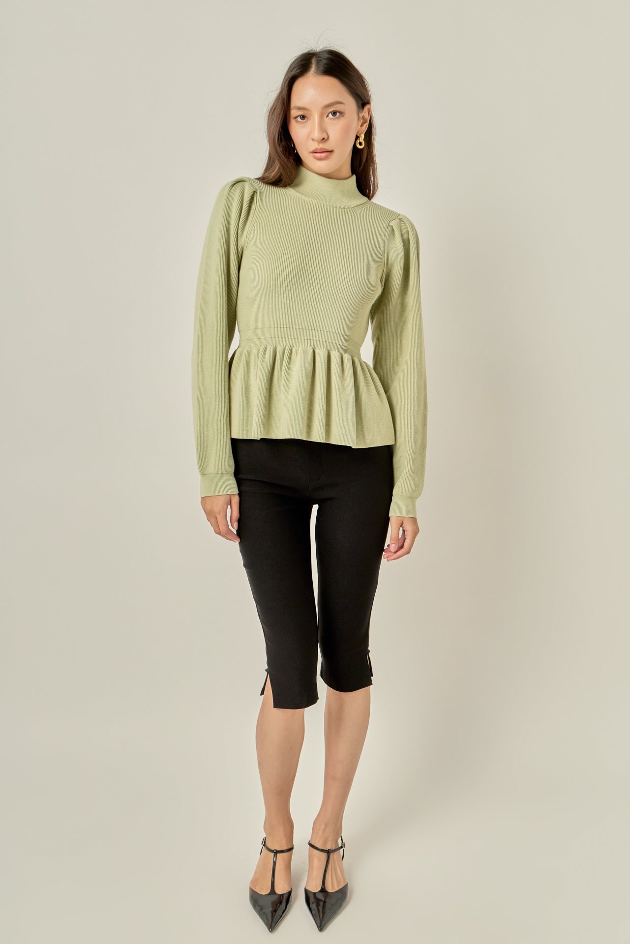 Peplum Waist Knit Top – English Factory