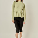 Peplum Waist Knit Top
