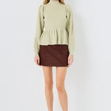 Peplum Waist Knit Top