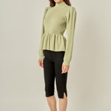 Peplum Waist Knit Top