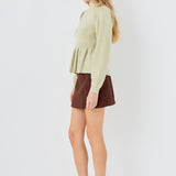 Peplum Waist Knit Top
