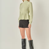 Peplum Waist Knit Top