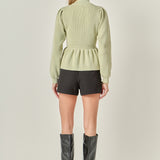 Peplum Waist Knit Top